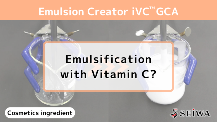 Emulsifying with vitamin C derivative “iVC GCA”