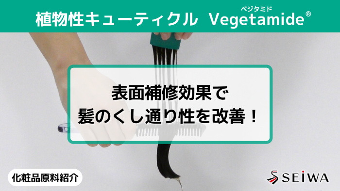 【化粧品原料講座】Vegetamide（ベジタミド）によるくし通り性改善効果